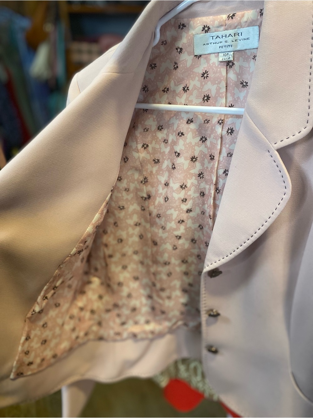 Tahari ASL Light Pink Scalloped Collar Blazer - Picture 6 of 10